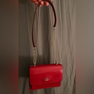 Coach Foldover Crossbody Clutch – Red (Like New)